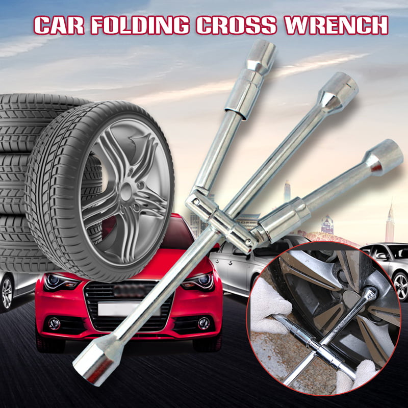 4 way cross X wheel nut spanner wrench CAR VAN MOTORHOME 17-19-21-23mm brace 