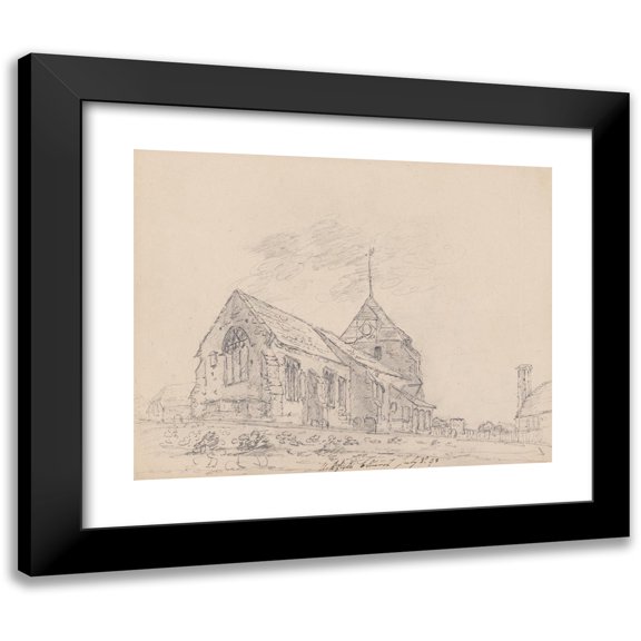James Moore 14x12 Black Modern Framed Museum Art Print Titled - Uckfield Holy Cross Church, East Sussex, England (1793)