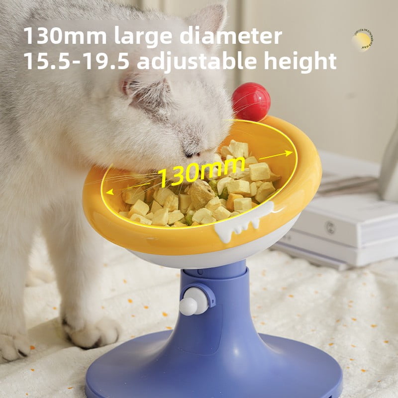 Extra WideRaised Cat Food Bowl, Shallow Ceramic Elevated Cat Feeder Bowl, Anti Vomiting, Stress Free, Whisker Fatigue, Pet Food or Water Bowl, purple
