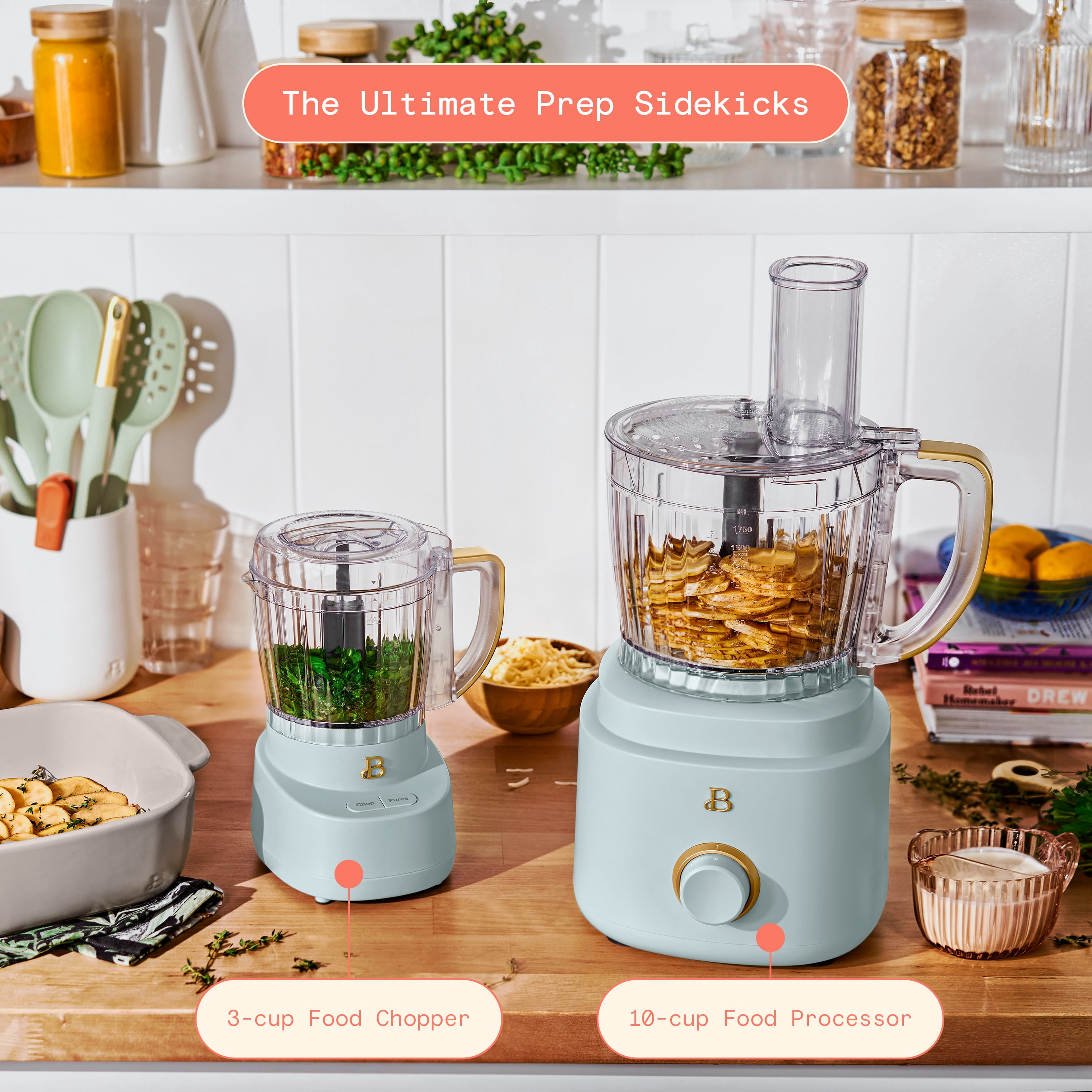 Beautiful 3-Cup Electric Food Chopper, Hydrangea by Drew Barrymore