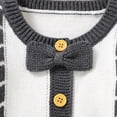 thumbnail image 4 of Baby Romper 100%Cotton Knitted Newborn Boy Jumpsuit Outfit Fashion Tie Infant Toddler Clothing Girl Suspenders One Piece Overall, 4 of 6