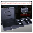 thumbnail image 2 of 6" Size S Portable Money Safe Box Cash Box With 2 Keys And Tray Lockable Security Safe Box Steel 15x12x8 Cm ,Easy Installation, 2 of 3