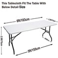 thumbnail image 4 of Spandex Tablecloths for 4 ft Home Rectangular Table Fitted Stretch Table Cover Polyester Tablecover Table Toppers,White,6 FT, 4 of 6
