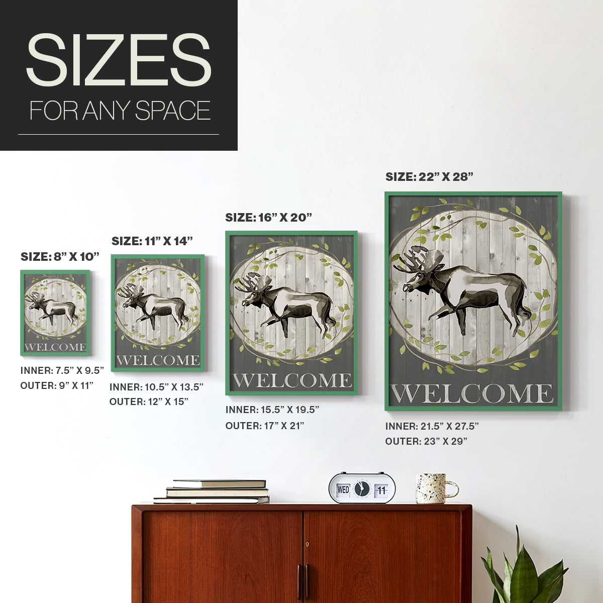 Woodland Welcome IV Framed Print - Solid Wood in Single Picture Frame Solid Wood 2 Framed Print