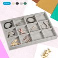 thumbnail image 6 of Jewelry Tray, 4 Pack Stackable Jewelry Display Tray with Lid, Jewelry Organizer for Ring Earring (Light Gray), 6 of 6