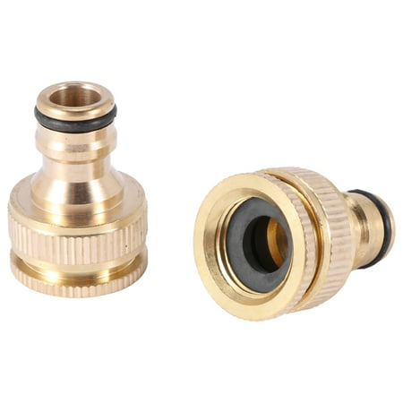 

Brass Garden Hose/Hosepipe Tap Connector 1/2 Inch and 3/4 Inch 2-in-1 Female Threaded Faucet Adapter