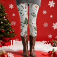 thumbnail image 3 of Christmas Leggings for Women Elastic High Waist Slim Fit Festive Print Thermal Leggings Workout Yoga Pants, 3 of 5