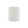 thumbnail image 1 of Get Style Ensemble Ottomane Ronde en Bouclé Tulum avec Siège Rembourré Confortable (Blanc), 1 of 5