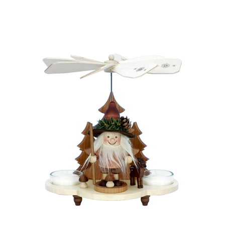 Alexander Taron 7.5" Brown and Black Christian Ulbricht Woodsman Pyramid Candle Holder Decoration