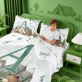 thumbnail image 3 of meiyoeat Boys Camper Bed Sheets For Boys,Green A Alphabet Full Size Sheets,4 Pieces,1 Flat Sheet,1 Fitted Sheet and 2 Pillowcases, 3 of 6