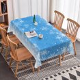 thumbnail image 2 of Nanqianyi Christmas Snowflake Light Blue Tablecloth 54 x 72 Inches, Winter Snowflake Printed Rectangle Table Cloth for Xmas Holiday Kitchen Supplies, 2 of 11