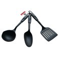 thumbnail image 2 of Bene Casa 3-piece nylon kitchen utensil set, ladle, spoon, slotted turner, black, scratch resistant, utensil safe for non-stick cookware, dishwasher safe, 2 of 2