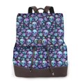 thumbnail image 1 of Easygdp Skull purple flower Mochila de Cuero para Mujeres, Bolso de Hombro, Bolsos de Mano de Moda para Trabajo y Viajes, 1 of 4