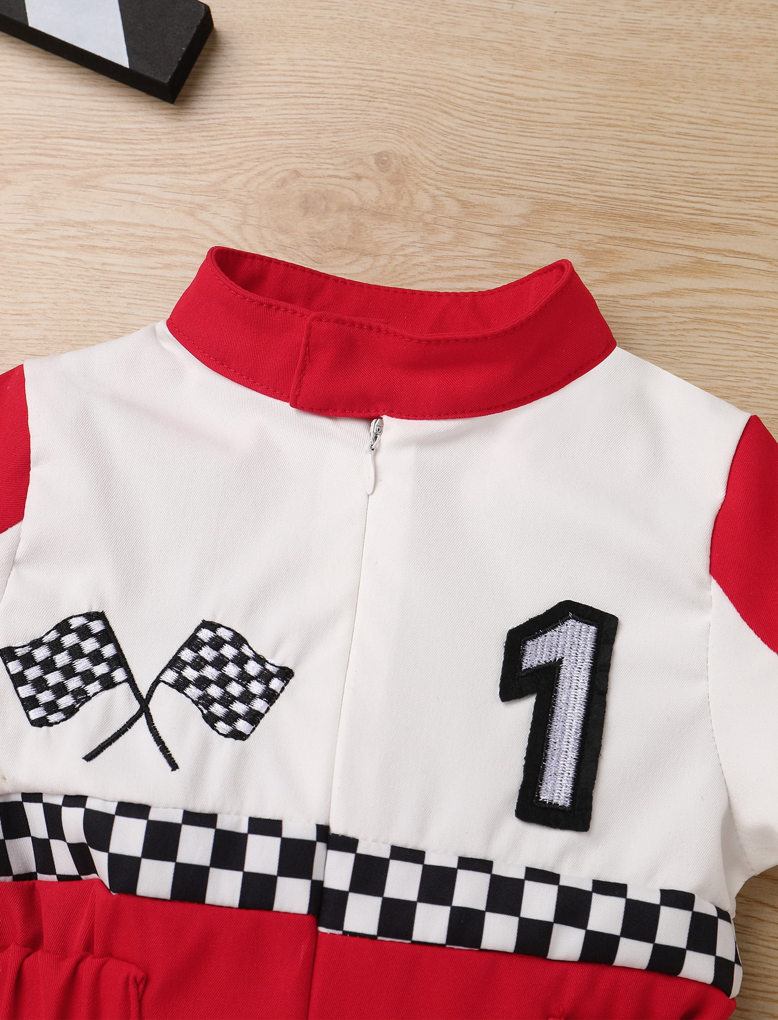 IDOPIP Baby Race Car Driver Outfit Boys Girls 1st 2nd 3rd 4th Birthday Cake Smash Photoshoot Clothes Short Sleeve Racer Romper 12-18Months Red