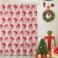 thumbnail image 5 of Shower Curtain 36"W x 72"L Western Christmas Santa Claus Snowflake Pink Fabric Shower Curtains Set with Hooks Water Repellent Bathroom Curtains Machine Washable Bathroom Accessories, 5 of 9
