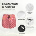 thumbnail image 6 of Picia Chocolate with Flowing Cream Pattern Women's 2 in 1 Athletic Running Shorts High Waisted Workout Casual Gym Sweat Shorts with Comfy Liner Zipper Pockets-X-Large, 6 of 9