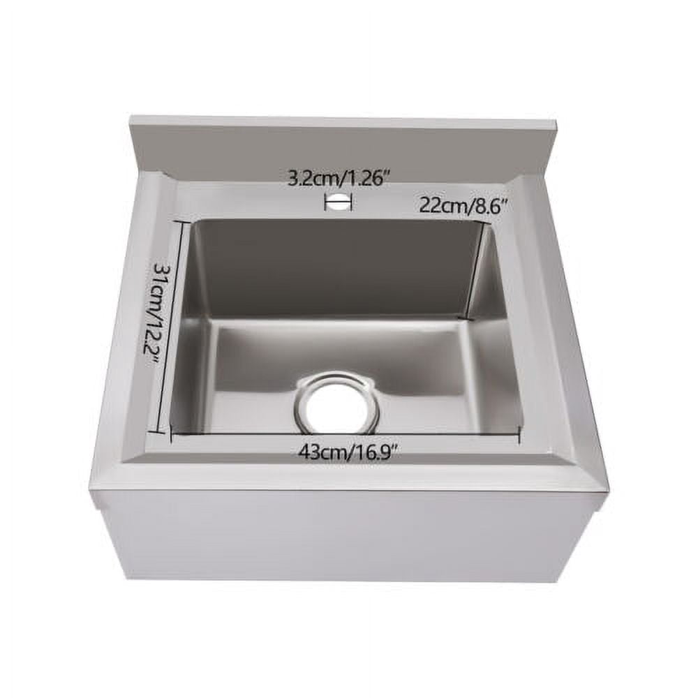 Utility Sink Stainless Steel Kitchen Sink 1 Compartment + Faucet For Commercial