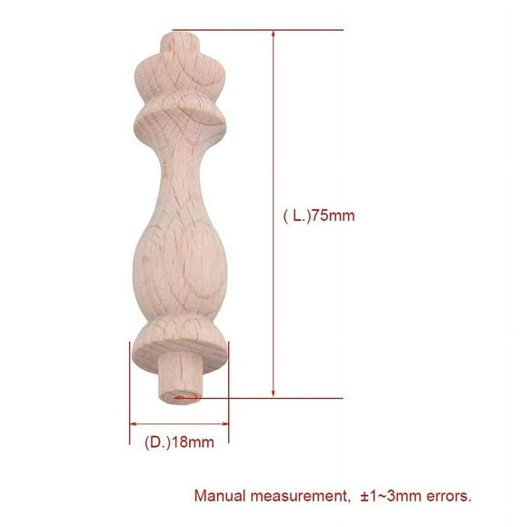 20 Pcs 7.6X1.8cm Beech Unpainted Unfinished Wood Craft Spindles Baluster for Home Restaurant Decor Repair Decoration