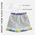 thumbnail image 3 of FORMRS Boys Swim Trunks Quick Dry Mesh Liner Boardshorts Sizes XS-XL, Green Wavy Plaid, 3 of 7