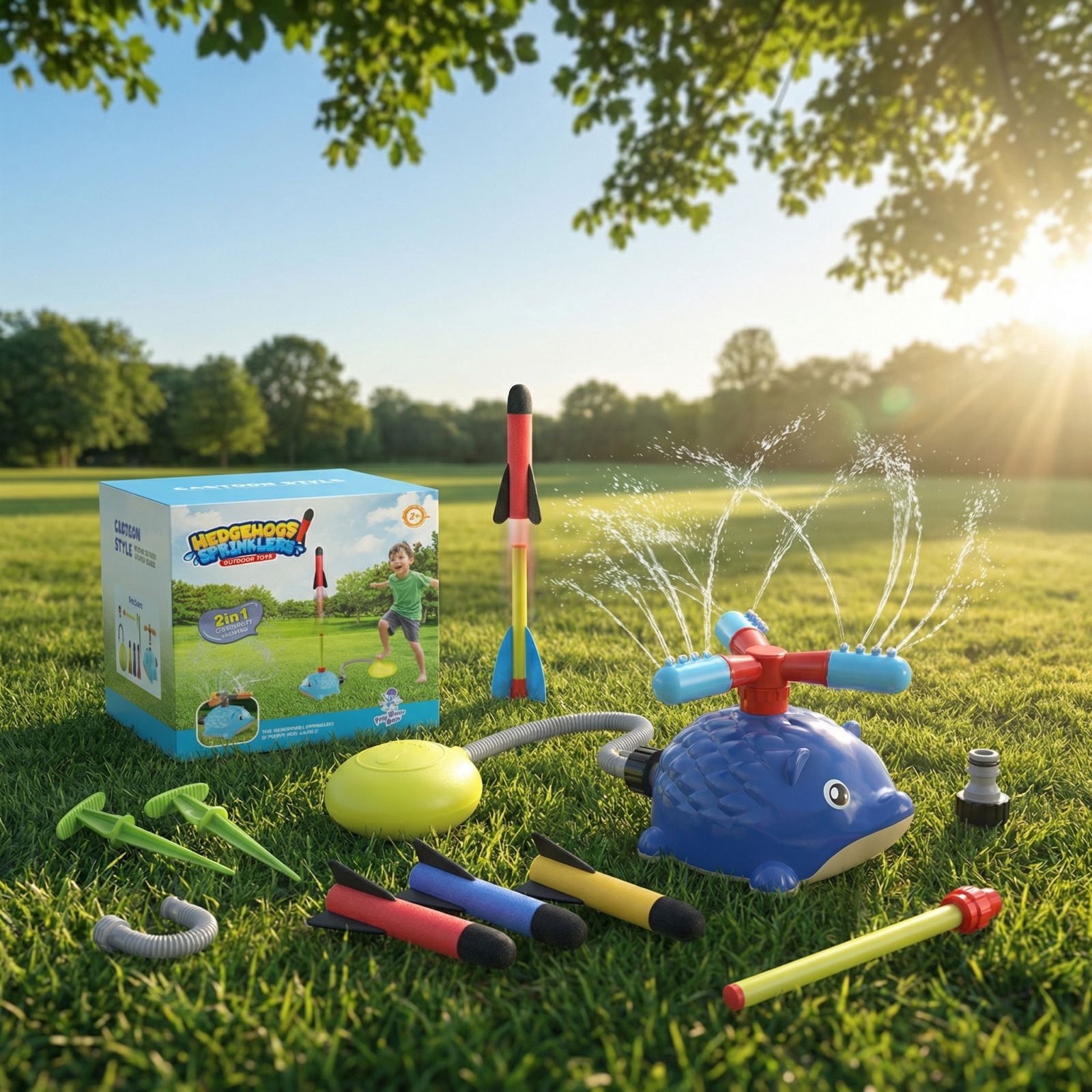 Hedgehog Water Sprinkler for Kids, Summer Outdoor Garden Lawn Water Spray Toy, Fun Water Play Toys for Backyard Swimming Pool Bath Time Toddlers Boys Girls