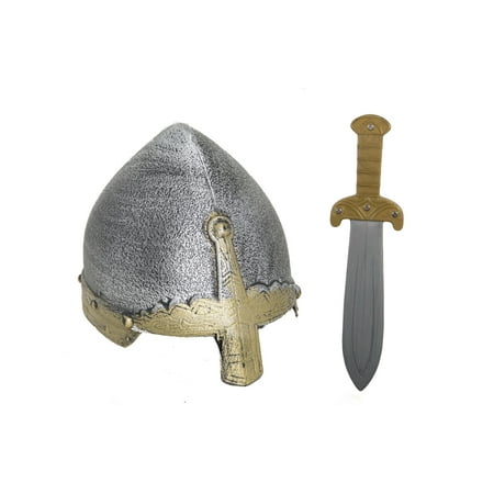 - Child Medieval Viking Crusader Knight Helmet And Medieval Dagger Costume Props