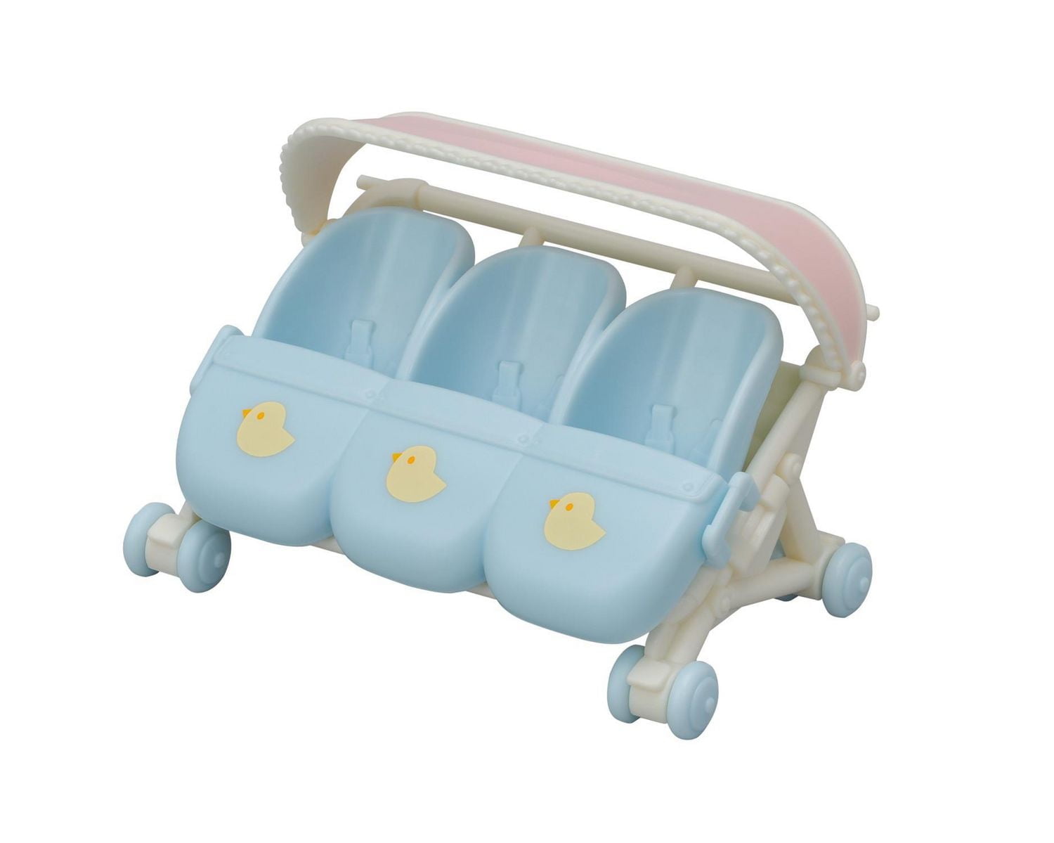 Calico Critters Triplets Stroller, Dollhouse Accessory Set for Triplet Figures