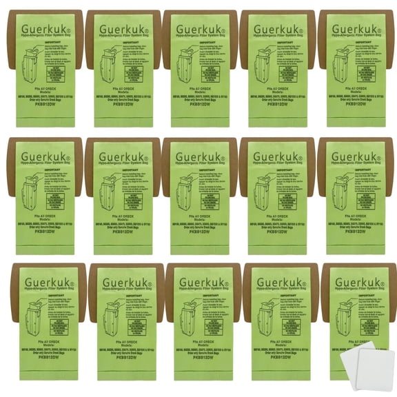 15 Pack Type BB Compact Canister Bags Replacement for Oreck XL Buster B Canister Vacuum bags PKBB12DW BB180 BB280 BB850 BB870 BB900 BB1000 MV160 with 3 Motor Filter