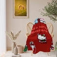 thumbnail image 3 of Hello Kitty Christmas Round Flannel Throw Blanket Plush Soft Polyester Cover for Sofa Bed, Cozy Home Decor Room Essentials Anime Manga Gifts for Teens, Kids 47inch, 3 of 5