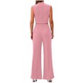 thumbnail image 3 of Chbgutlmr Business Casual Outfits for Women 2 Piece Crewneck Tank Tops Wide Leg Pants Ribbed Office Sets, 3 of 6