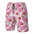 thumbnail image 6 of Uemuo Strawberry Popsicle Pattern Men's Swim Trunks Hawaiian Beach Bathing Suit Swimsuits Beach Quick-Dry Shorts with Pockets-Small, 6 of 9