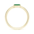 thumbnail image 2 of ANGARA Natural Emerald-Cut Emerald Off-Centered Solitaire Ring With Diamonds in 14K Yellow Gold for Women (Size-6x4mm) | May Birthstone, Anniversary, Jewelry Gift for Women | Natural Emerald Ring, 2 of 10