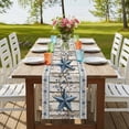 thumbnail image 4 of Table Runners 90 Inches Long Dress Scarves, Texas Star Navy Blue Farmhouse Coffee/Dining/Kitchen Table Runner for Living Room, Farmhouse Vintage Art Wooden 13x90 Inch, 4 of 9