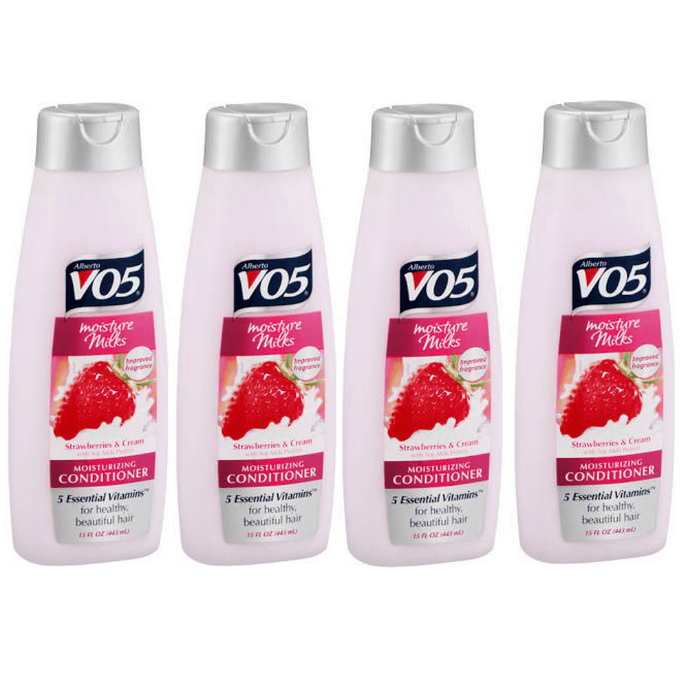 V05 Conditioner Moisture Milks Strawberries & Cream, 15 ozpack of 4