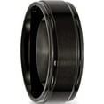 thumbnail image 4 of Stainless Steel Polished With Brushed Center Black Ip-Plated 8mm Band (Size 10.5) Made In China sr332-10.5, 4 of 5