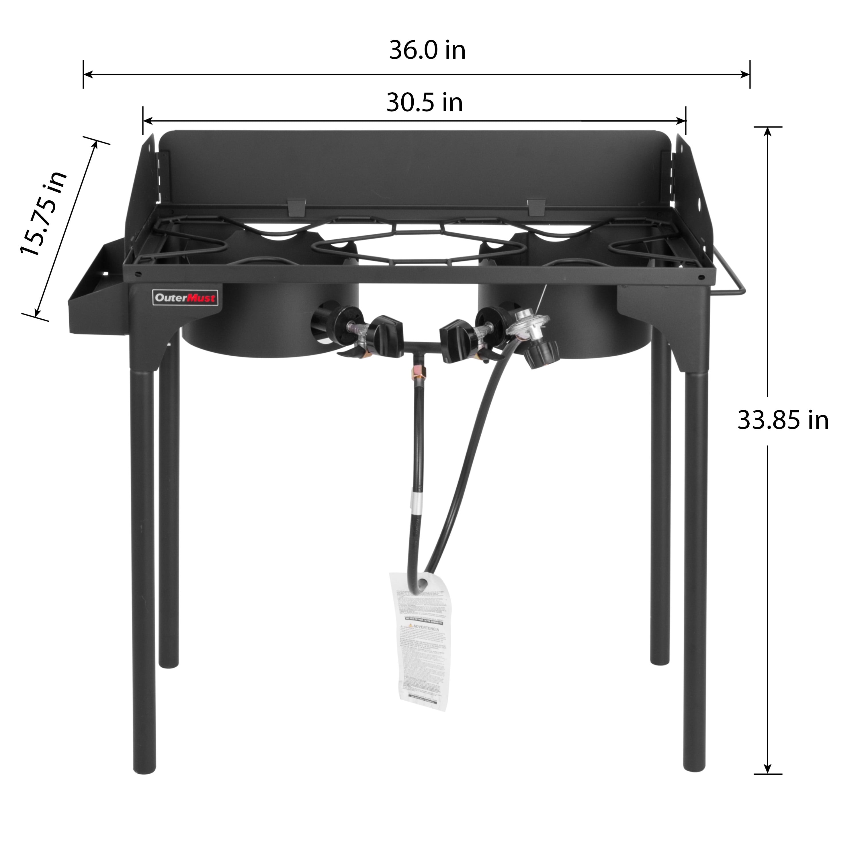 OuterMust 2 Propane Burner Gas Stove 60000 BTU for Outdoor Cooking Perfect for Home Brewing, Crawfish Boiler, Turkey Frying, Camping and Family Use