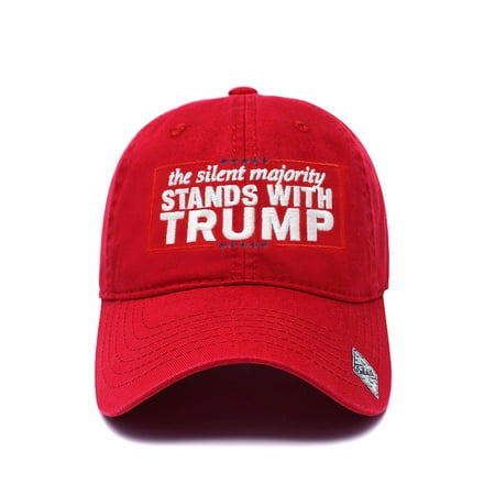 The Silent Majority Stands with Trump Campaign Rally Embroidered US Trump MAGA Hat Baseball Trucker Cap