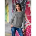 thumbnail image 2 of Cute Cat Face Design Women Sweatshirt, Female x-Large, 2 of 4