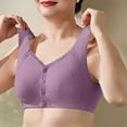 thumbnail image 4 of Womens Everyday Bras, Daisy Bras for Older Women Comfort Soft Breathable Bra Wireless Front Closure Bras Plus Size M-5XL, 4 of 8