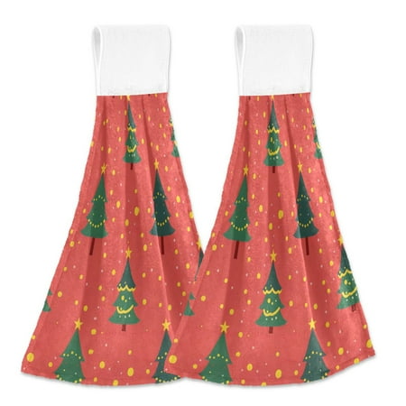 

2 Bathroom Towels Kitchen Towels 18.2x14In Velcro Hand Wipes Dish Cloths & Dish Towels Washroom Towels Face Towel Hand Wipes Cartoon Christmas Tree Seamless