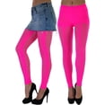 thumbnail image 5 of ToBeInStyle Women's Footless Multi-Dimensional Diamond Net Tights - Neon Pink - One Size, 5 of 6