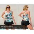 thumbnail image 5 of RELLECIGA Women's V Neckline Tankini Top Bathing Suits Ruched Swimwear, 5 of 12