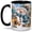 Black, variant on Snowman with Hot Cocoa Accent Ceramic Mug 11oz, Christmas Art