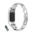 thumbnail image 1 of Bracelet de Montre en Acier Inoxydable Bling en Forme de X, Bracelet Ajustable de Remplacement, Sangle de Sport pour Fitbit Charge 2/Fitbit Charge 3 pour Femmes - Argent, 1 of 1