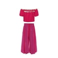 thumbnail image 1 of 2025 Handmade Children Ribbed Fall Clothes Set Long Sleeve Flare Pants Outfits Dancess Outfit 2 Piece Set Dancing Dance, 1 of 6