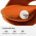 thumbnail image 3 of Velvet Swivel Rolling Home Office Chair Adjustable Desk Chair Orange, 3 of 9