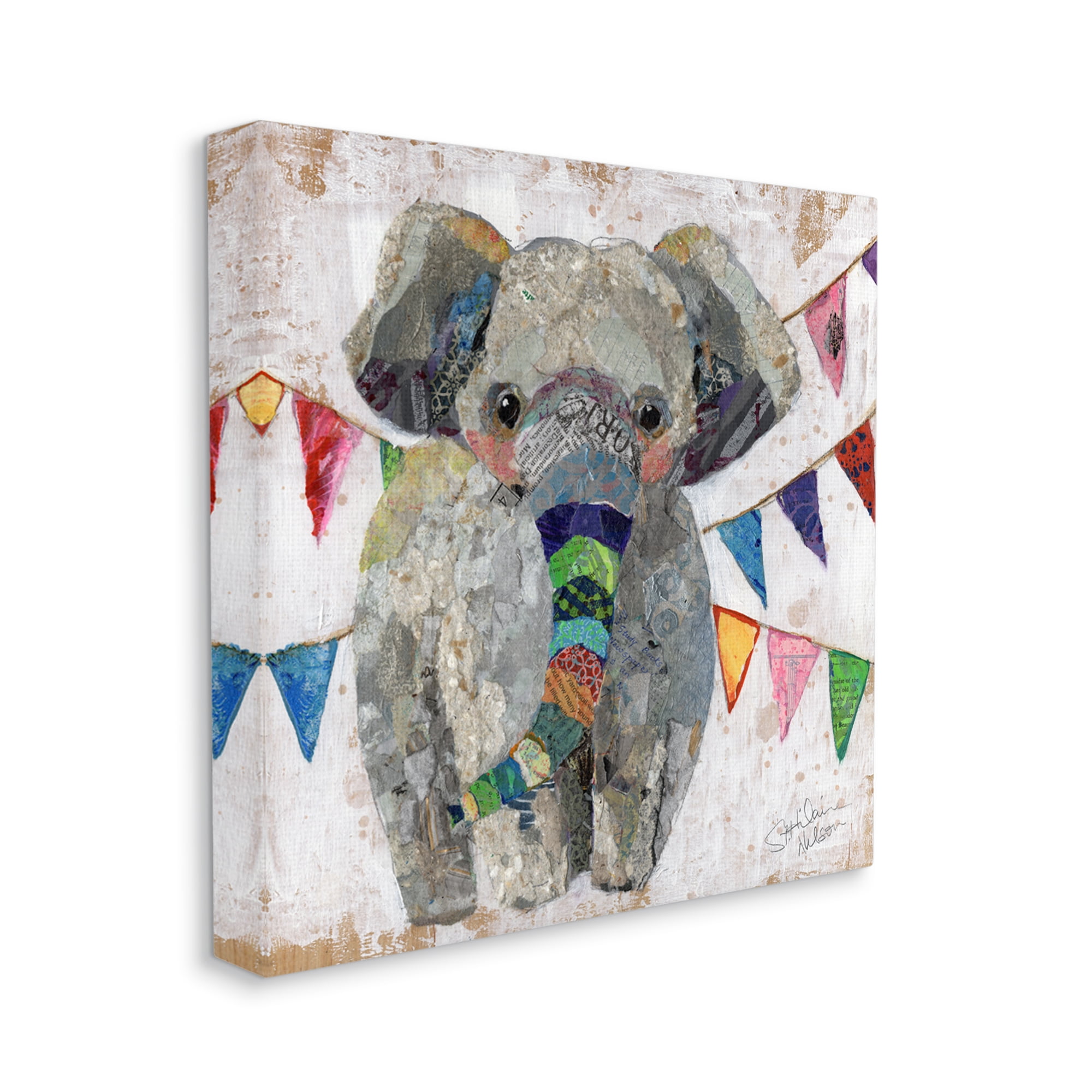 Stupell Industries Modern Elephant Painting Animals & Insects Painting Gallery Wrapped Canvas Art Print Wall Art, 24 x 24