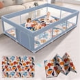 thumbnail image 1 of Baby Playpen XVISHX 188 x 127 cm con alfombrilla para interiores y exteriores, color gris, 1 of 7