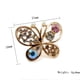 thumbnail image 5 of 1 par de aretes de mariposa en aretes de de imitación nupciales de aleación dorada, 5 of 6