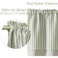 thumbnail image 6 of Linen Striped Valance for Windows 18 Inch Blackout Drapes for Small Window Farmhouse Double Layer Valance for Living Room Kitchen RV Rod Pocket 1 Panel Sage Green on Linen, 6 of 7