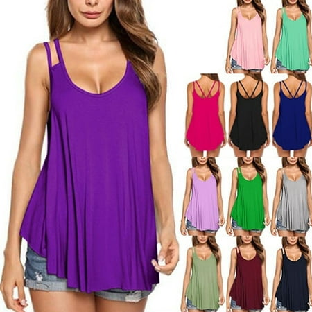 Shoulder Sleeveless Cotton Women's Sexy Tops V Neck Sleeveless Shirt Off Shoulder Top Shirts Loose Cotton Pleated T Shirts Casual Backless Camisole Straps Tank Top ()